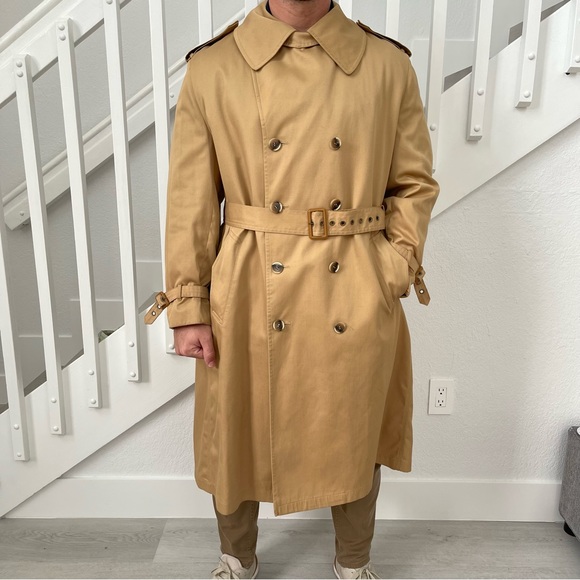 John Weitz Harbor Master Vtg 70’s Trench Coat w/ Removable Wool Lining Sz 44R - Picture 2 of 16